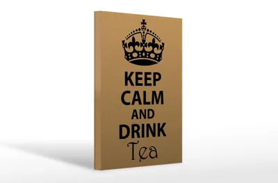 Produktbild von Holzschild Spruch 20x30cm Keep Calm and drink tea