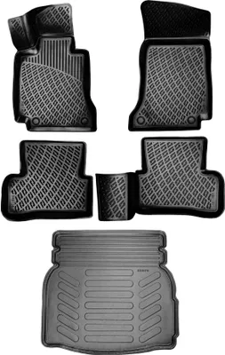 Produktbild von 3D Auto Gummimatten & Kofferraumwanne Set für Mercedes C Klasse W205 (Umklappbare Rücksitze) Baujahr 2014-2021