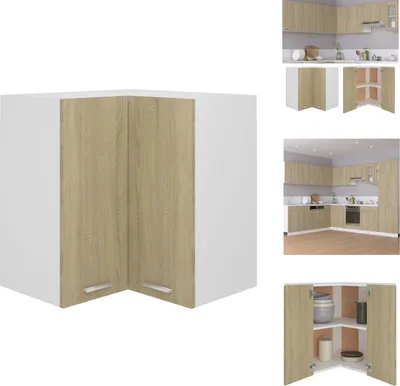 Produktbild von vidaXL Eckhängeschrank Sonoma-Eiche 57x57x60 cm Holzwerkstoff -  Küchenschränke