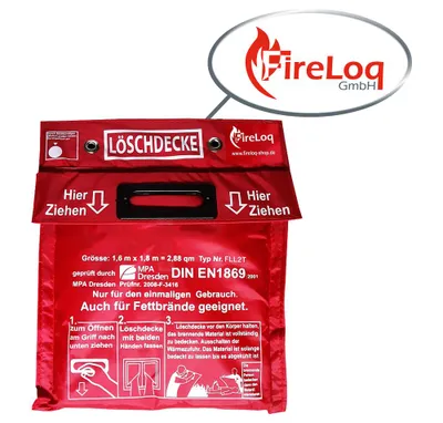 Produktbild von FireLoq® Löschdecke in Tasche 1,6m x 1,8m