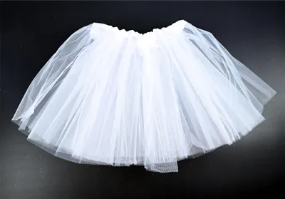 Produktbild von Tüllrock Weiß Tutu 30cm Kinder - Engel Kostüm Ballett Rock Mädchen Fasching Party