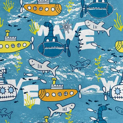 Image de Royal Velvet Tissu Polyester A coudre - Motif Sous-marin 2