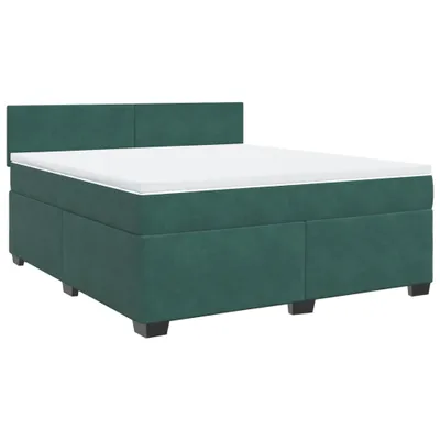 Produktbild von Boxspringbett mit Matratze Dunkelgrün 180x200 cm Samt