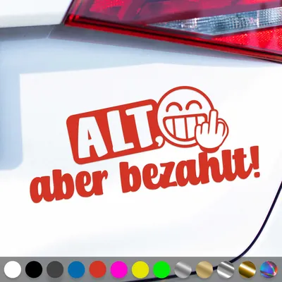 Produktbild von PantherPixel Alt Aber bezahlt Aufkleber wagen Oldtimer Sticker Auto Geschenkidee Farbe Rot