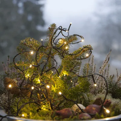 Zdjęcie produktu dla Lampki choinkowe LED 180 diod 18m białe ciepłe MICROLED czarny