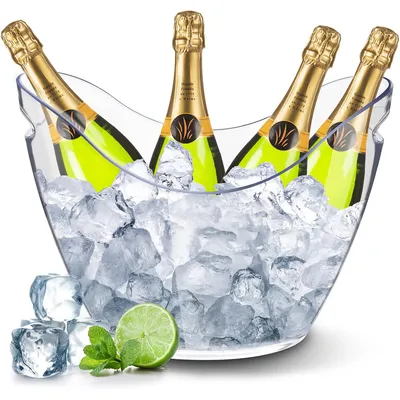 Produktbild von 8L Eiseimer Champagner Eimer,Eis Eimer,Weinkühler Sektkühler,große Eiskübel, Küchenobst und Gemüse Vorratsbehälter Behälter