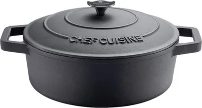 Produktbild von CHEF CUISINE Schmorpfanne 28 cm Gusseisen, 4,5 L Fassungsvermögen, Induktionsgeeignet