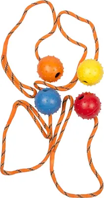 Image de Balle dentaire Duvo+ avec picots et corde, en caoutchouc