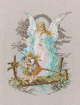 Kreuzstichset Schutzengel, 19,1 x 25,1 cm, 14 Stück