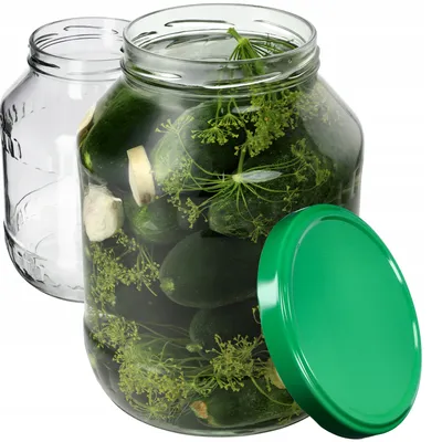 Image de KADAX Bocaux avec couvercle vert "Albi", Bocal à conserves, Bocaux à conserves, 100 mm, 2.5L, 2 pièces