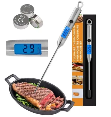 Obrázok produktu pre Bezdrôtový teplomer na grilovanie, teplomer na mäso, teplomer na BBQ a udírne, sonda na steaky, bezdrôtový teplomer