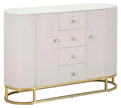 Image de FURNLUX Buffet Montpellier Beige 120cm / Couleur principale : Beige / Dimensions : 120 x 85 x 40 cm