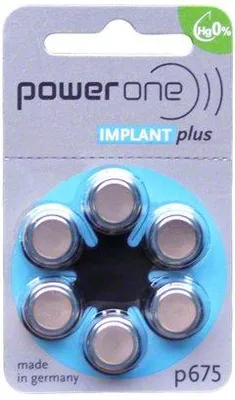 Produktbild von 60 Batterien für Cochlea-Implantate PowerOne Implant Plus P675 Power One
