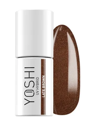 Obrázek produktu pro Yoshi Hybrid Lak na nehty Hnědý brokát - Profesionální permanentní lak na nehty 6 ml - UV lak na nehty s praktickým štětečkem - Pozdní podzim
