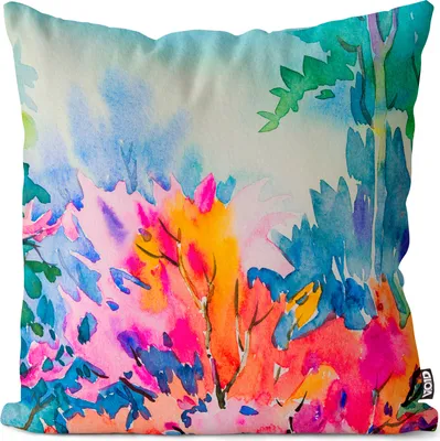 Produktbild von VOID Blumen Malerei Wasserfarben Kissenbezug Kissenhülle Sofakissen Kissen Deko Outdoor-Kissen Dekokissen