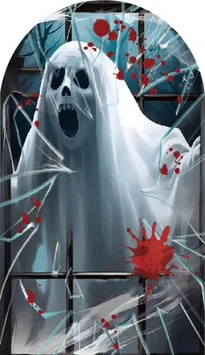 Produktbild von Halloween-Geisterdekoration, gruselige beleuchtete Wanddekoration, beleuchtetes Hologramm, gruselige Hexe, Clown für Horror-Mottopartys, Spukhausdekoration B