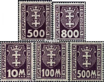 Produktbild von Briefmarken Danzig 1923 Mi P19X-P25X (kompl.Ausg.) mit Falz Portomarke