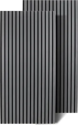 Obrázek produktu pro Izrielar akustické panely 120*60*2,1cm dřevěné MDF stěnové panely lamelové obložení obložení stěn interiérové dekorace zvukově pohlcující vhodné do každé místnosti 1x šedá, dub, černý ořech, dřevo