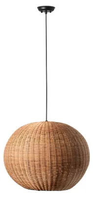 Zdjęcie produktu dla Lampa wisząca czarna/rattanowa ø530 HAKA 65134-75