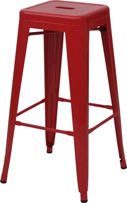 Zdjęcie produktu dla Stołek barowy HWC-A73, stołek barowy, metalowy, przemysłowy, sztaplowany ~ Red