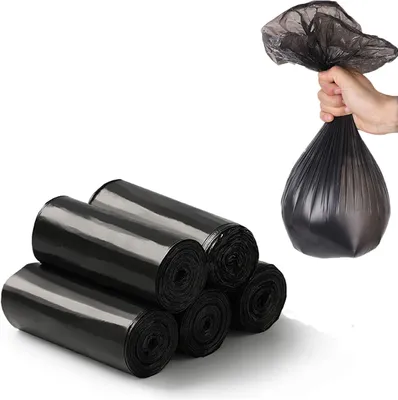 Produktbild von Packung mit 100 30-Liter-Müllsäcken aus kompostierbarer, biologisch abbaubarer Maisstärke.