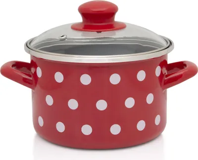 Obrázek produktu pro Hrnec 1,5l se skleněnou poklicí Tufne Metalac smalt/14cm/1,5l