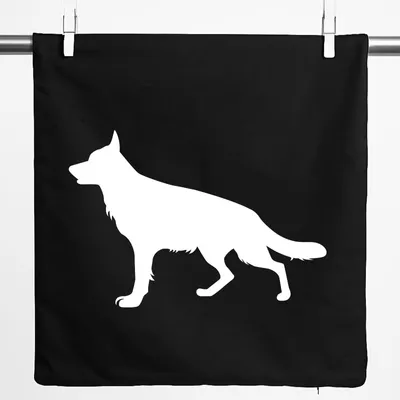 Produktbild von Huuraa Kissenbezug Deutscher Schäferhund Silhouette 40x40cm Black Baumwolle Dekokissenbezug Geschenkidee