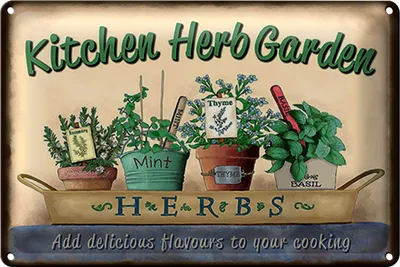 Produktbild von Blechschild Garten 30x20cm Kirchen Herb Garden Mint Thyme