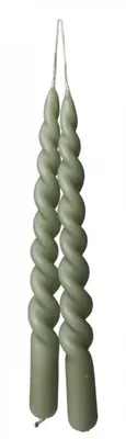 Productafbeelding van Branded kaars, gedraaid, Ø 2,2 × 25 cm - Zeegroen