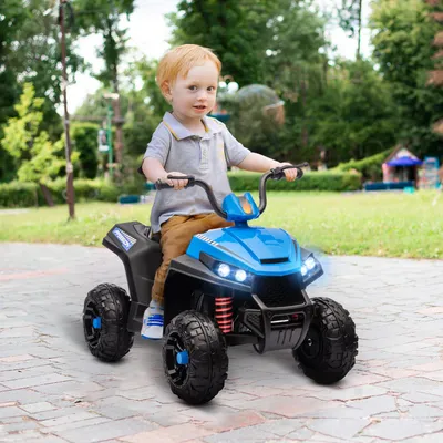 Produktbild von Kinder Elektro-Quad, Kinderquad mit Licht & Musik, Federung, Blau | 85 x 55,5 x 62 cm | 5 km/h, 50 Min. | 3–5 Jahre