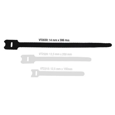 Produktbild von Adam Hall Accessories VT 2830 - Klett Kabelbinder 306 x 28 mm schwarz
