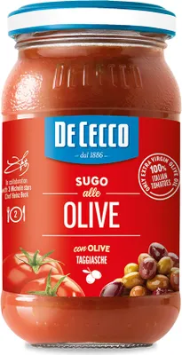 Obrázek produktu pro De Cecco Olive italská rajčatová omáčka s olivami 200 g