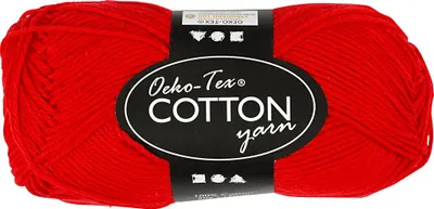 Immagine prodotto di Filato di cotone, rosso scuro, 50gr, 170 m