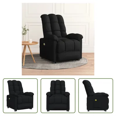 Image de The Living Store Fauteuil de massage Noir Tissu
