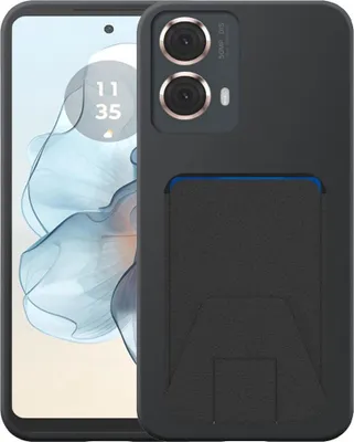 Obrázok produktu pre Vhodné pre Motorola Moto G24 Power Phone Case with Adjustable Leather Cardslot - Flexibilný zadný kryt Silikónové puzdro TPU s nastaviteľnou koženou priehradkou - čierne - Smartphonics