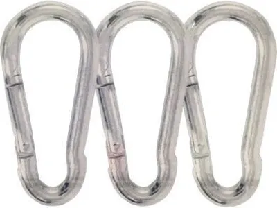 Produktbild von 3 Stück Karabinerhaken Karabiner Haken Belastbar Stabil bis max. 350kg Baustahl