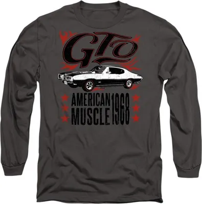 Image de Pontiac - T-shirt "GTO" pour homme/femme unie, manches longues TV23708 (XL) (Charbon de bois)