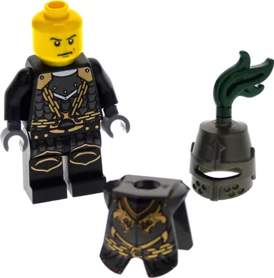 Produktbild von 1x Lego Minifigur Castle Dragon Knight Ritter Brustpanzer Helm Feder cas452