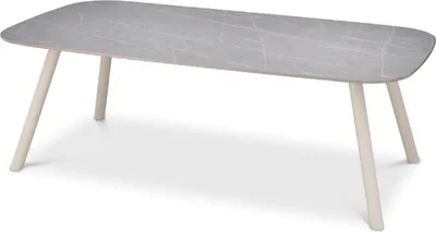 Produktbild von Casa Padrino Luxus Gartentisch Grau / Sandfarben 220 x 120 x H. 75,5 cm - Rechteckiger Garten Esstisch mit Keramik Tischplatte - Garten & Terrassen Möbel - Luxus Outdoor Möbel