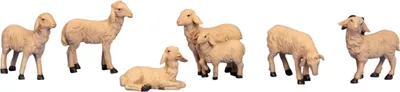 Produktbild von 6 Schafe Set Weiss 4 - 6,5 cm hoch Figuren zur Dekoration