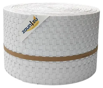 Produktbild von Sichtschutzstreifen zaun|zu RATTAN 26m Rolle Zaunblende für Doppelstabmattenzaun Weiß 26m