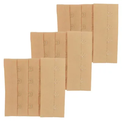 3 Paar BH-Verschluss zum annähen 75 mm 4 Reihen Dessous BH Zubehör Unterwäsche Farbwahl beige