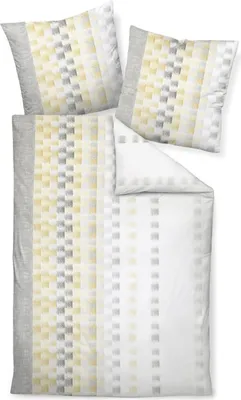 Zdjęcie produktu dla Janine pościel z delikatnego włókna 2-częściowa poszwa na kołdrę 155 x 220 cm poszewka na poduszkę 80 x 80 cm DAVOS 65124-003-512 bursztynowy opal szary