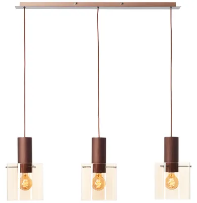 Produktbild von BRILLIANT Pendelleuchte Petje, 90 x 20 x 120 cm, E27, Metall Glas, Kaffee Bernstein