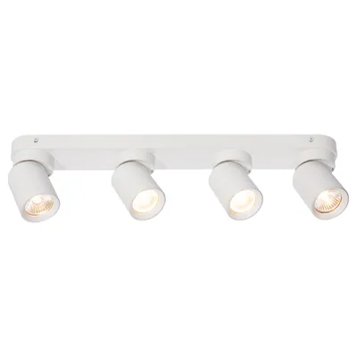 Produktbild von MasterLED Deckenleuchte Spotbalken 4-flammig GU10 Weiß matt Aluminium Schwenkbar für Wohnzimmer Küche Flur