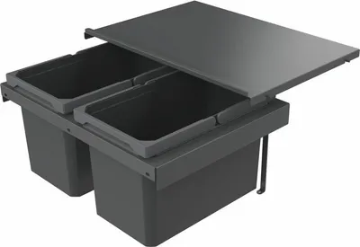 Produktbild von Naber 8013389 Abfallsammler Cox Stand-UP® 280 S/600-2, anthrazit, 32 (2x16) Liter / 60 cm Schrankbreite