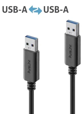 Obrázok produktu pre Kábel PureLink USB-A na USB-A – 3.1 Gen 1, 3 A, 5 G – séria i – čierny – 0,50 m