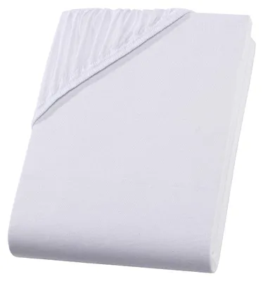 Produktbild von Jersey Spannbettlaken 120-130x200 cm Spannbettuch 100% Baumwolle Bettlaken, Weiß