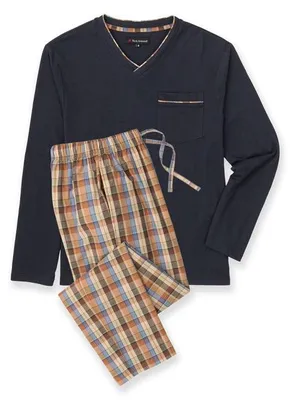 Produktbild von Herren Pyjama Größe: L (52/54), Farbe: Marine