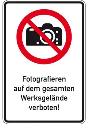 Produktbild von Dreifke® Schild I Kombischild Fotografieren Werksgelände verboten, Aluminium ...